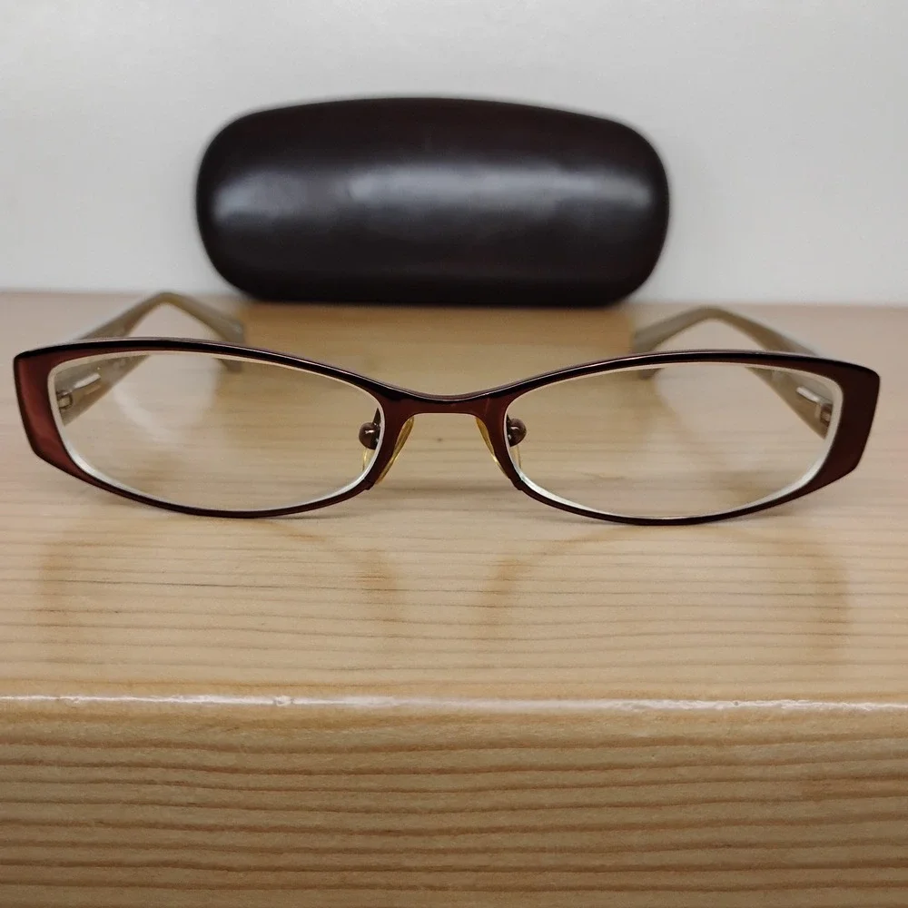 Chelsea Morgan‎ CM823 BR Eyeglasses Frames Brown Gray Rectangular 51-16-130